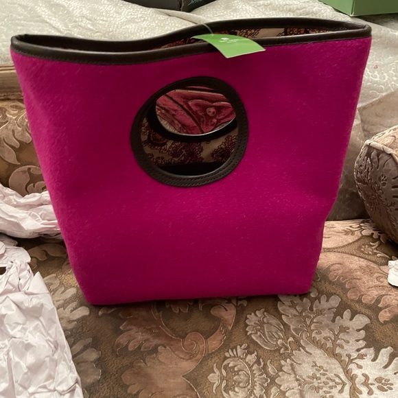 Kate Spade fuchsia wool, Paisleyinside, dust bag and original box2009 UNUSED - Picture 8 of 11